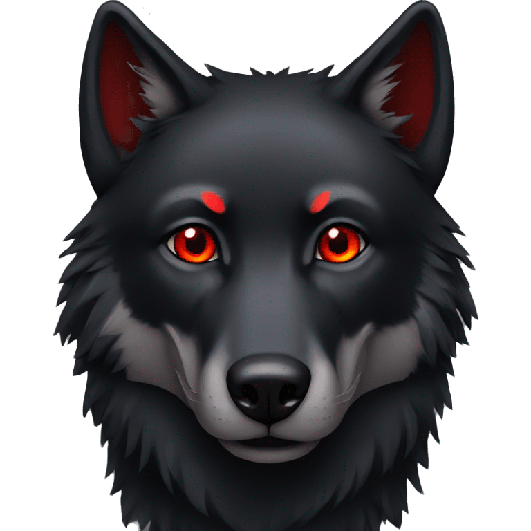 Black wolf red eyes emoji