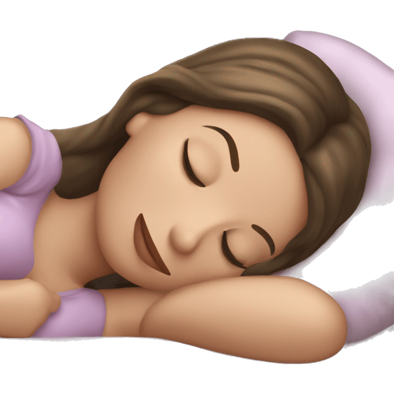 sleeping beauty brunette white girl with a silk pillow emoji