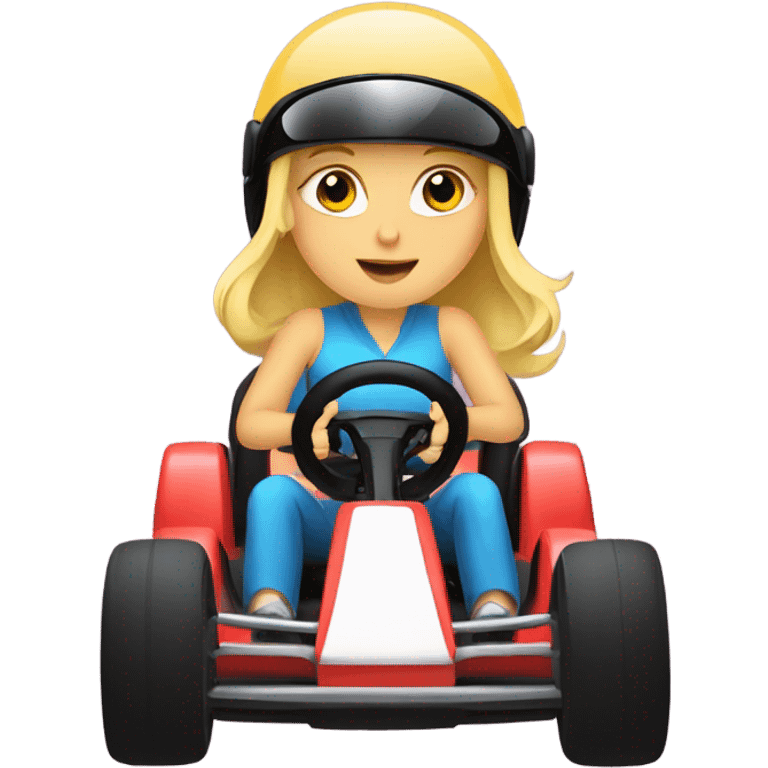 Blonde girl in gokart emoji