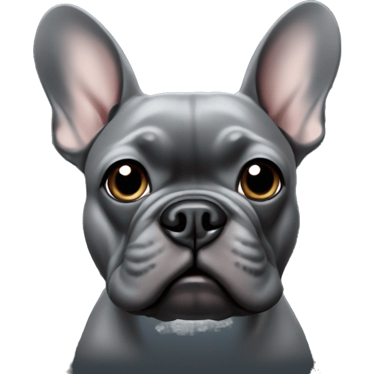 Dark gray French bulldog male  emoji