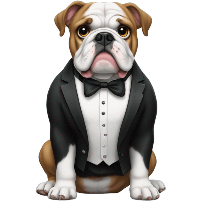 English bulldog in tuxedo  emoji