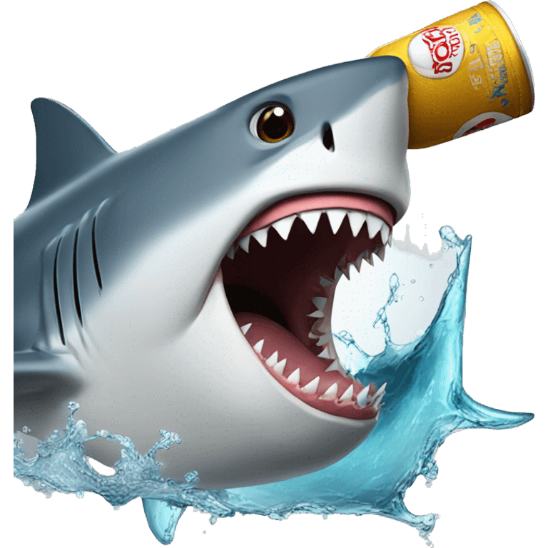 Shark chugging beer emoji