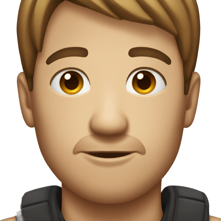 man with round face, short brown hair, nose ring darkhair emoji