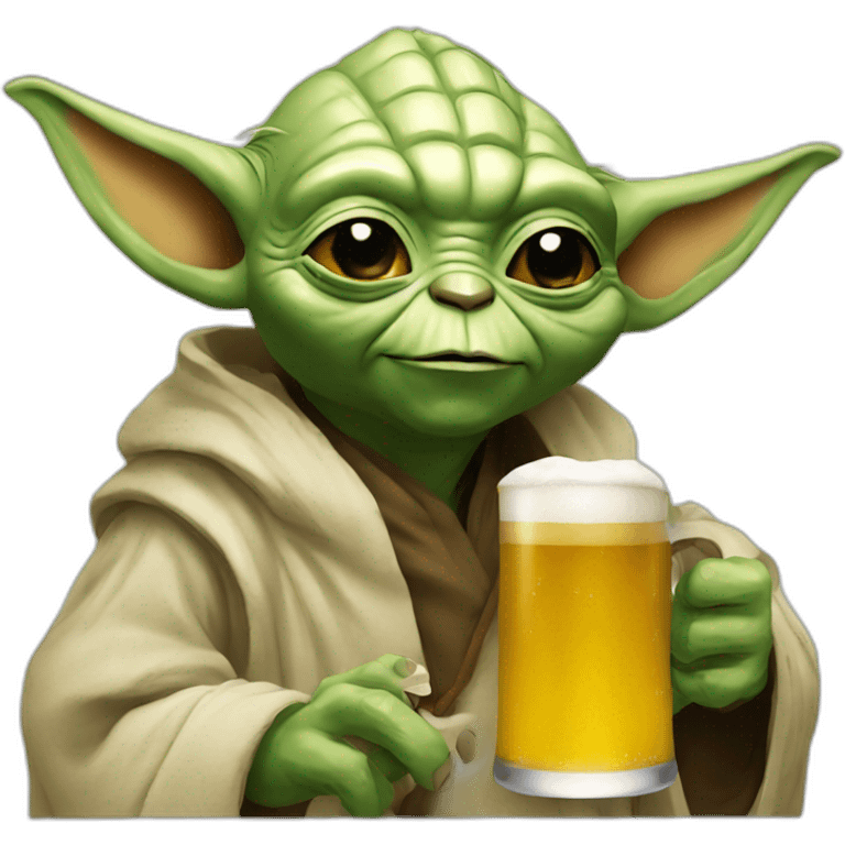 yoda drinking a beer emoji