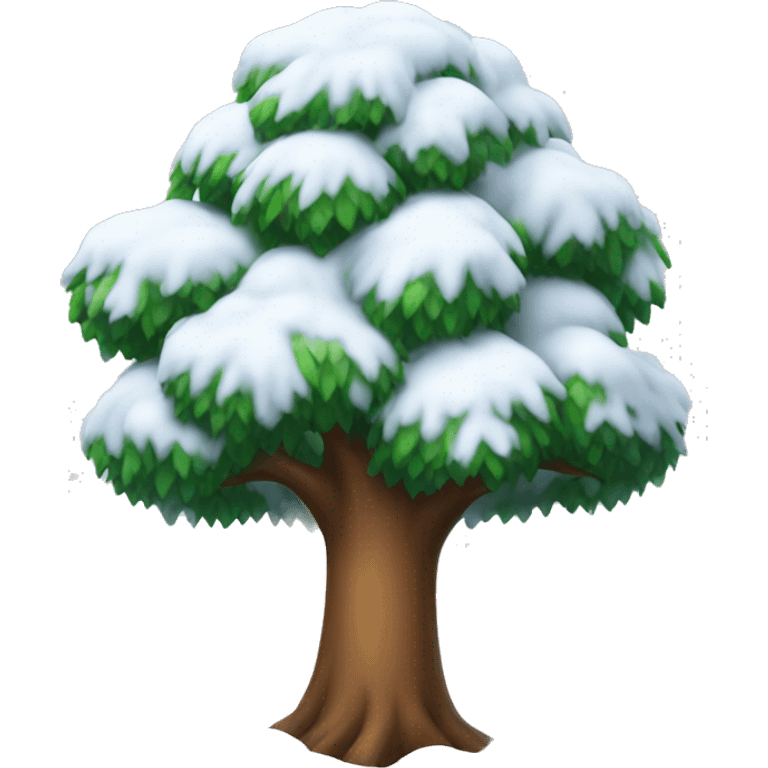 tree with snow emoji