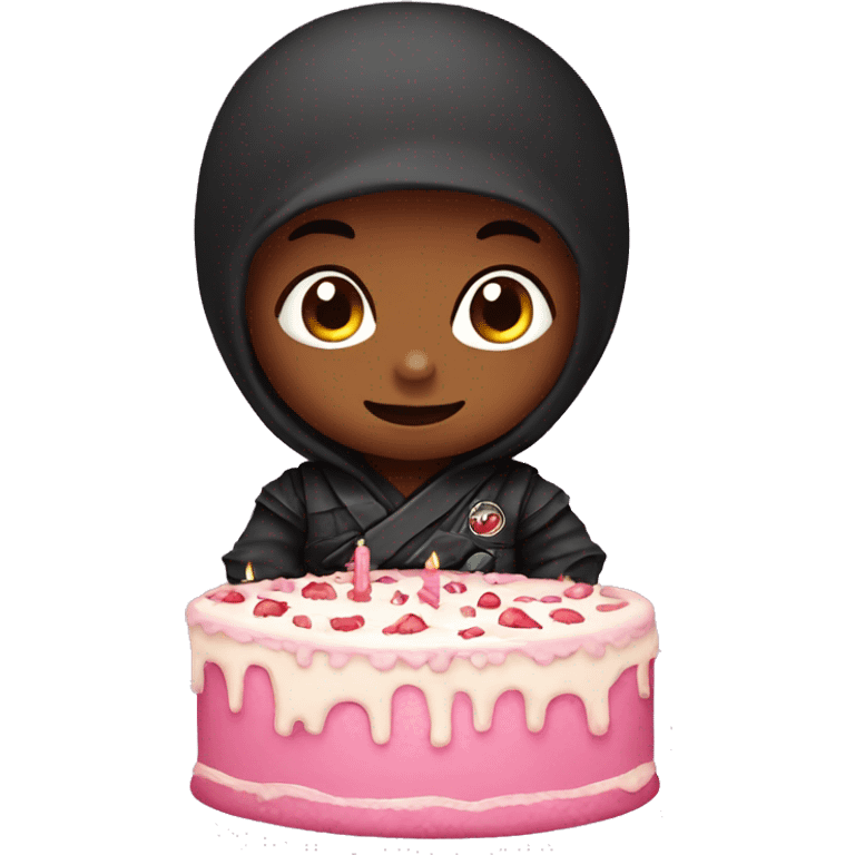 baby ninja with birthday cake  emoji