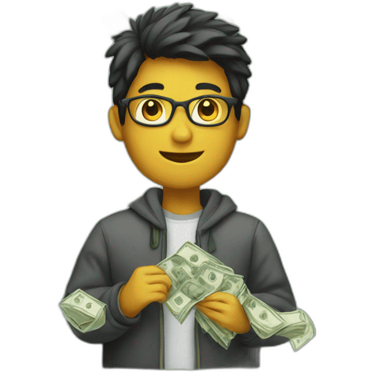 student with money emoji