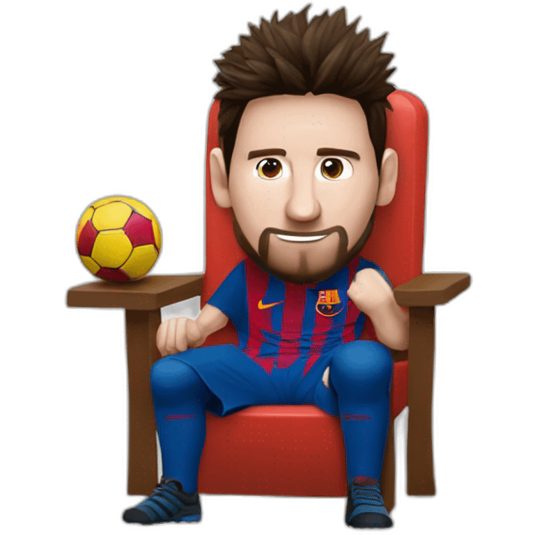 MESSI TOMANDOSE UN MATE SOLO SENTADO EN UNA SILLA emoji