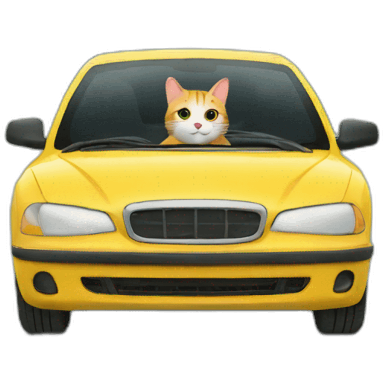 cat in car in fir emoji