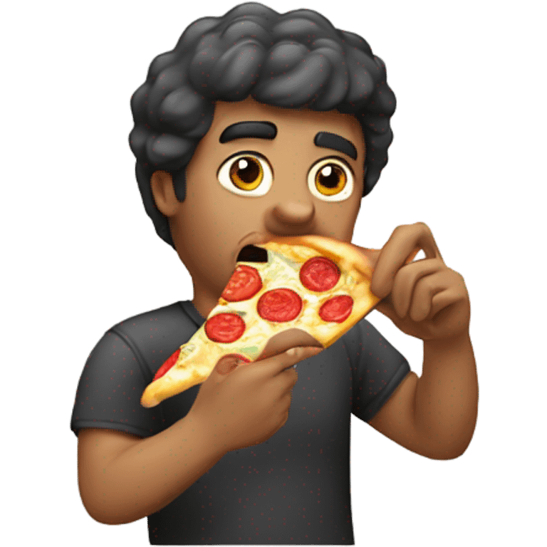 Man eating pizza emoji