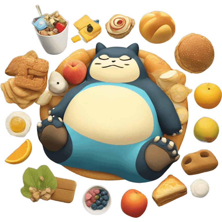 Snorlax with food emoji