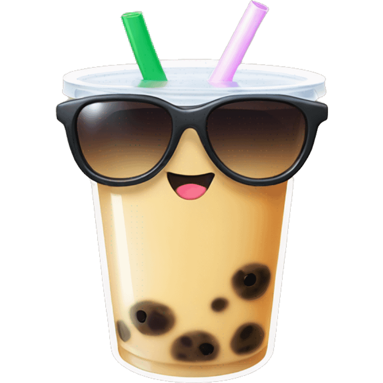 Bubble tea with sunglasses emoji