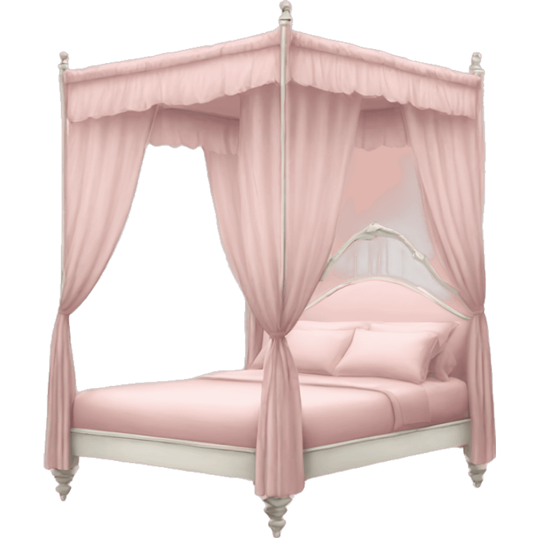 vintage pale pink fancy canopy bed emoji