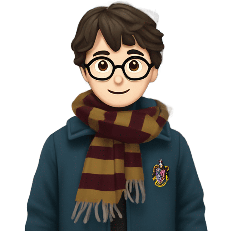 Harry In Winter outside of Hogwarts School emoji