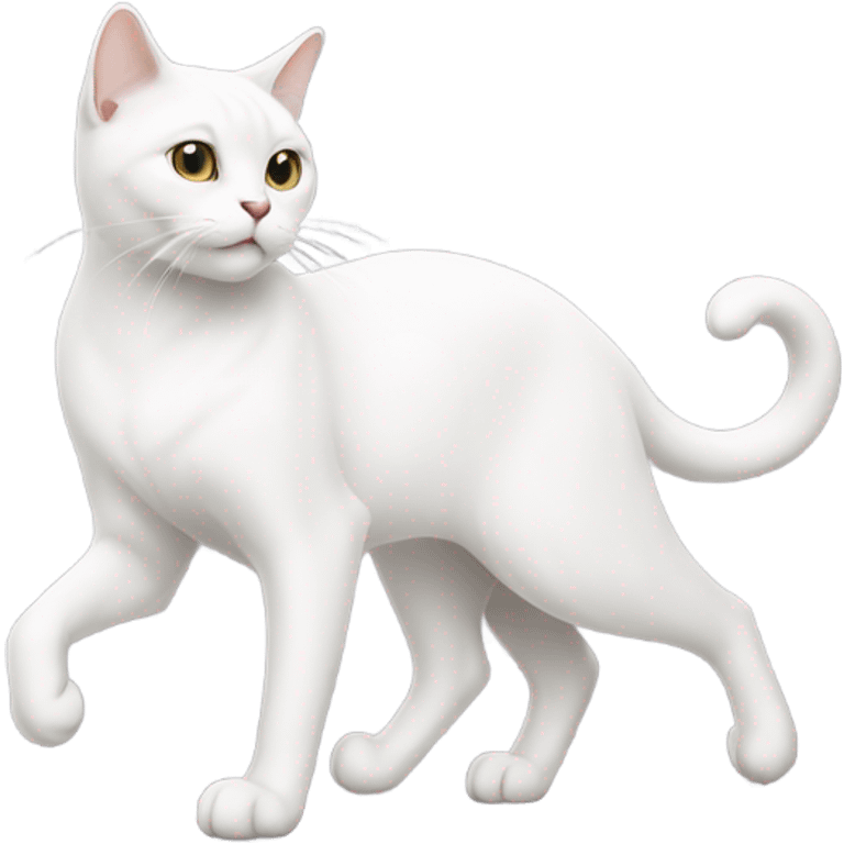 White cat walking emoji