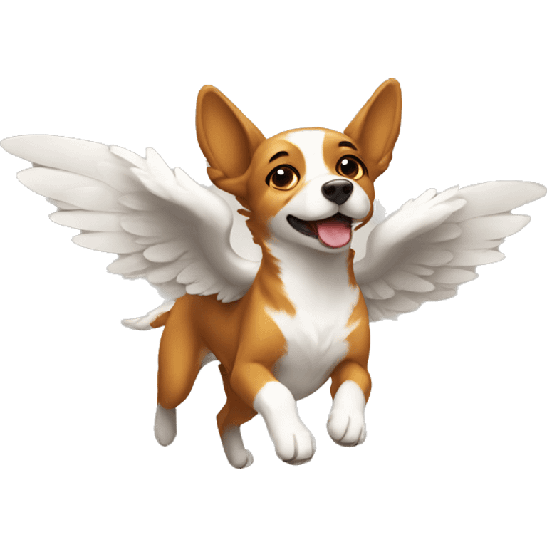 Flying dog with wings emoji