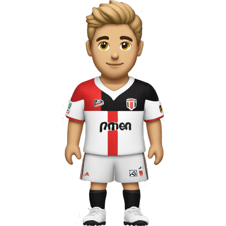 homem gordo branco com camiseta do sao paulo futebol clube emoji