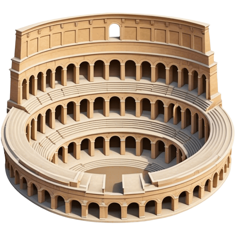 Cinematic Realistic Pula Arena Landmark Emoji, showcasing the ancient Roman amphitheater rendered with detailed weathered stone textures and dramatic lighting. emoji