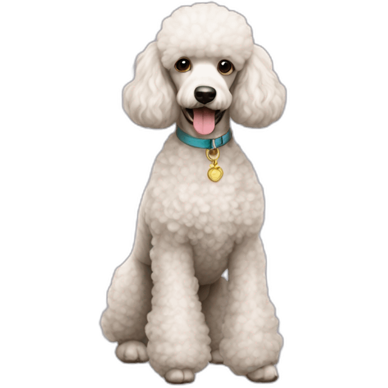 Dog Standart Poodle full body emoji