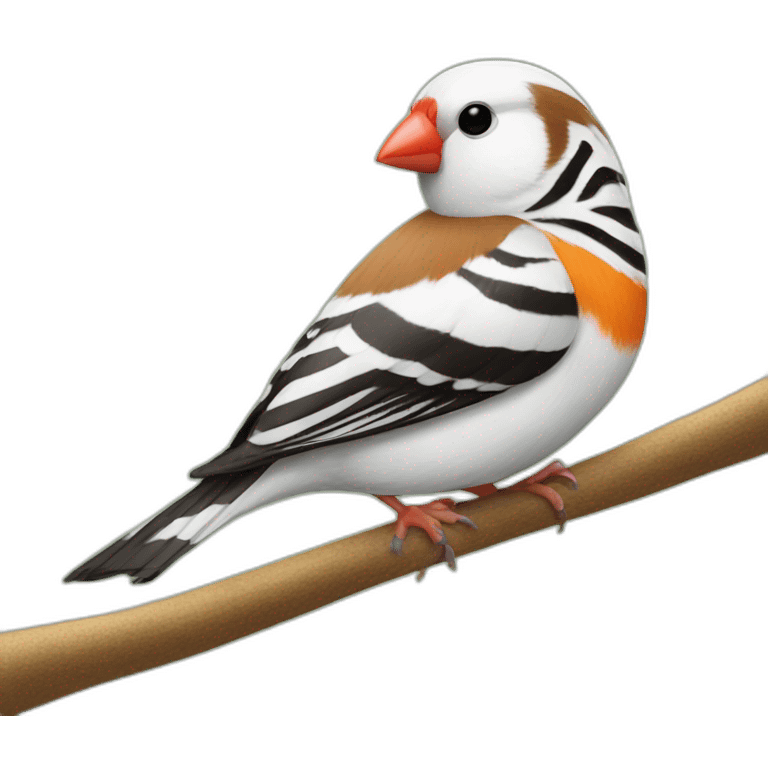 chestnut flanked white zebra finch emoji