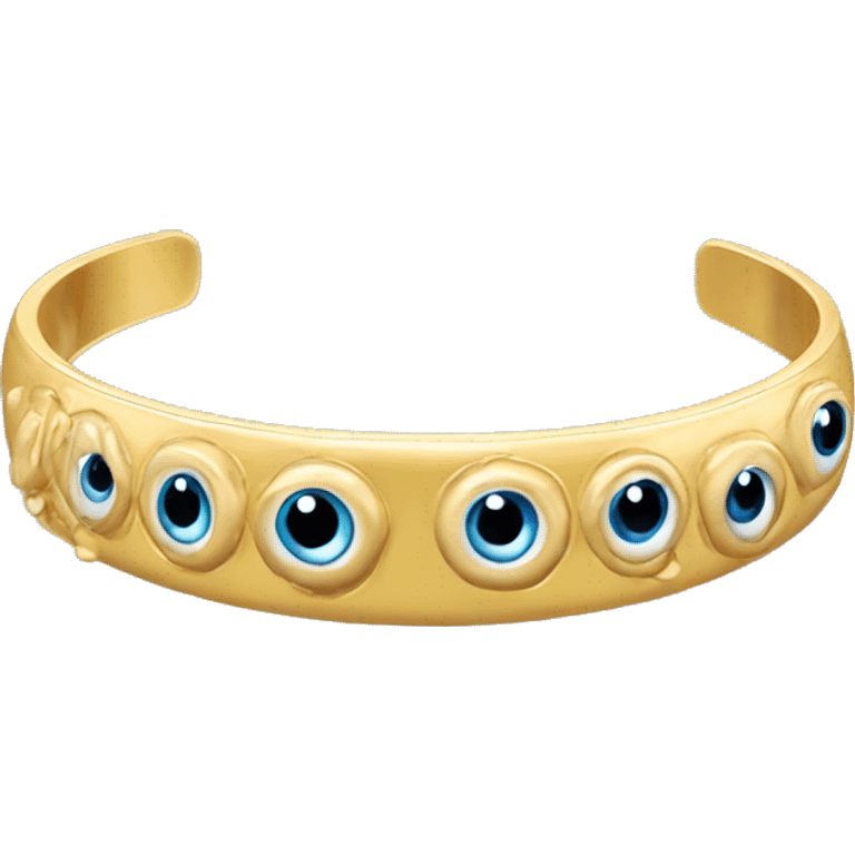 very thin gold bangle ring studded with eyeballs emoji