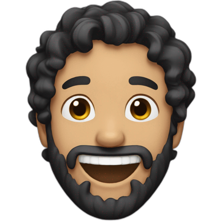 Man laughing with black beard and short wavy black hair emoji