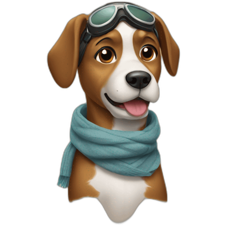 dog pilot with scarf emoji