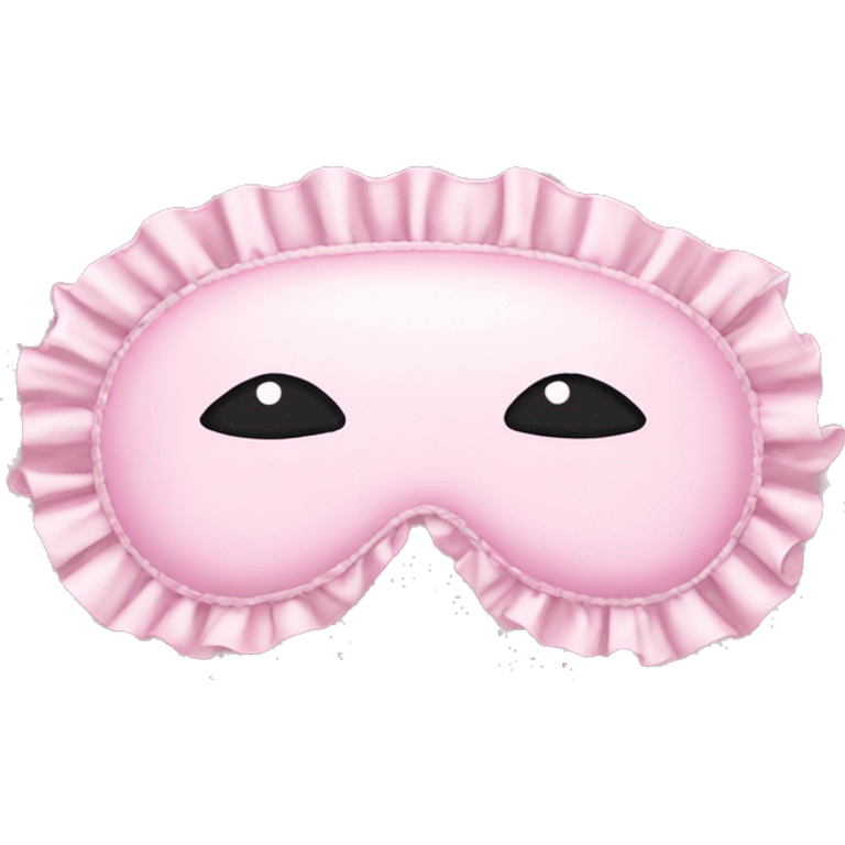 light pink sleep mask with ruffles emoji