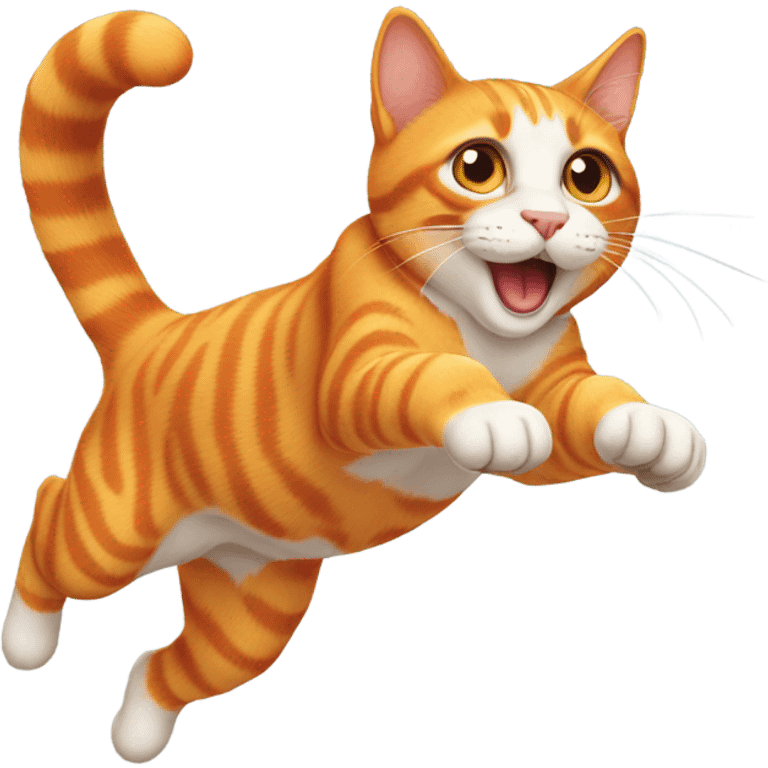 Orange cat jumping  emoji