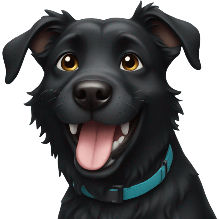 Black dog smile emoji