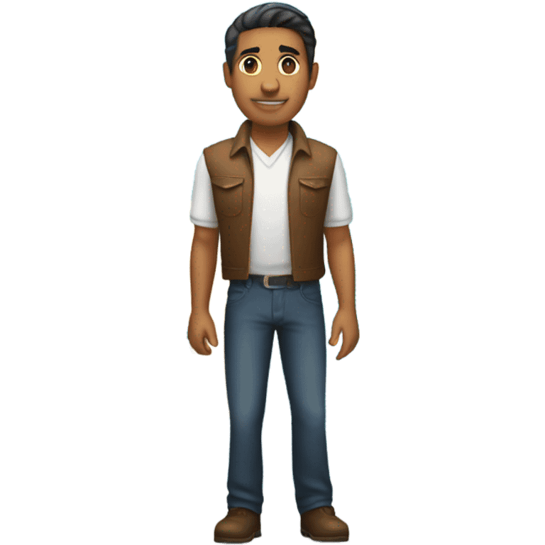 Latino man standing on top of earth emoji