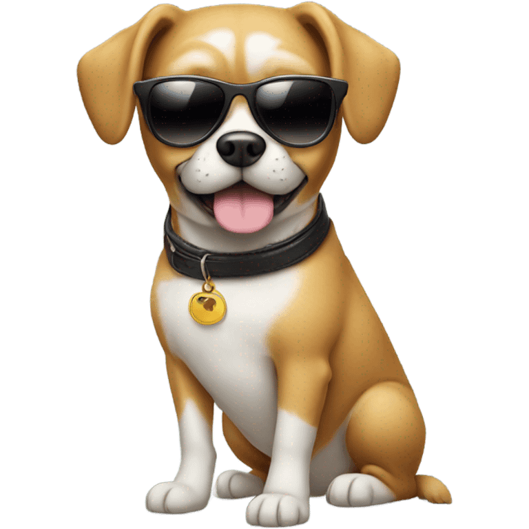 Dog wearing sunglasses  emoji