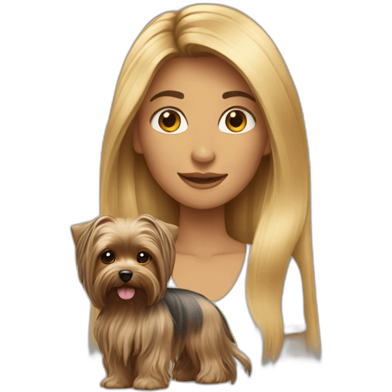 Lady—longhair-with-yorkie-on-hand emoji