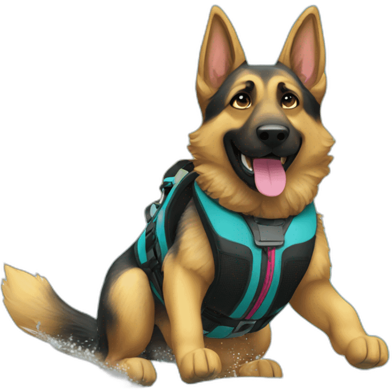 German shepherd water skiing emoji