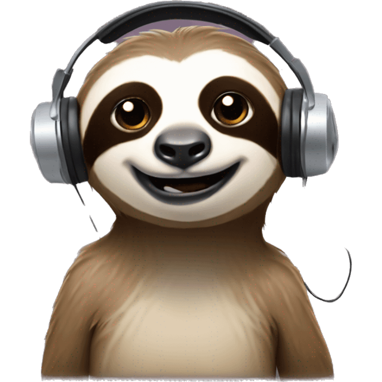 sloth with a call center headphone emoji