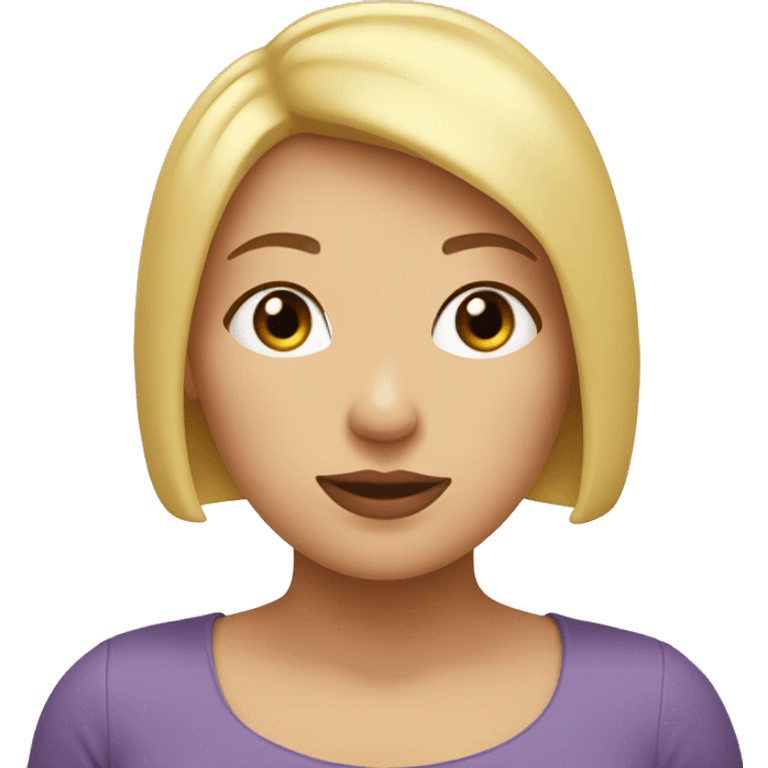 Girl with a double chin and a very short blonde bob emoji