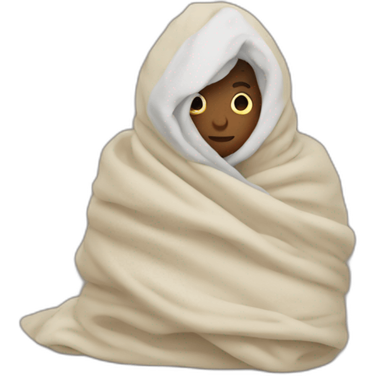 Person wrapped in a blanket emoji