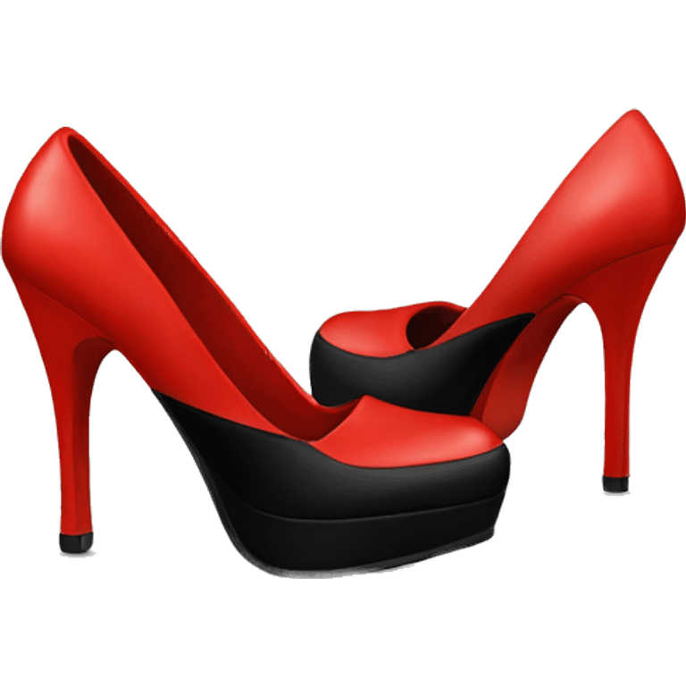 red and black high heels  emoji