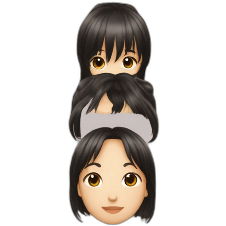 Longhair-browneye-bangs-Japanese-blackhair-straighthair emoji