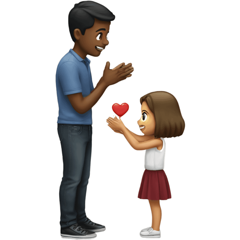 A boy proposing to a girl emoji