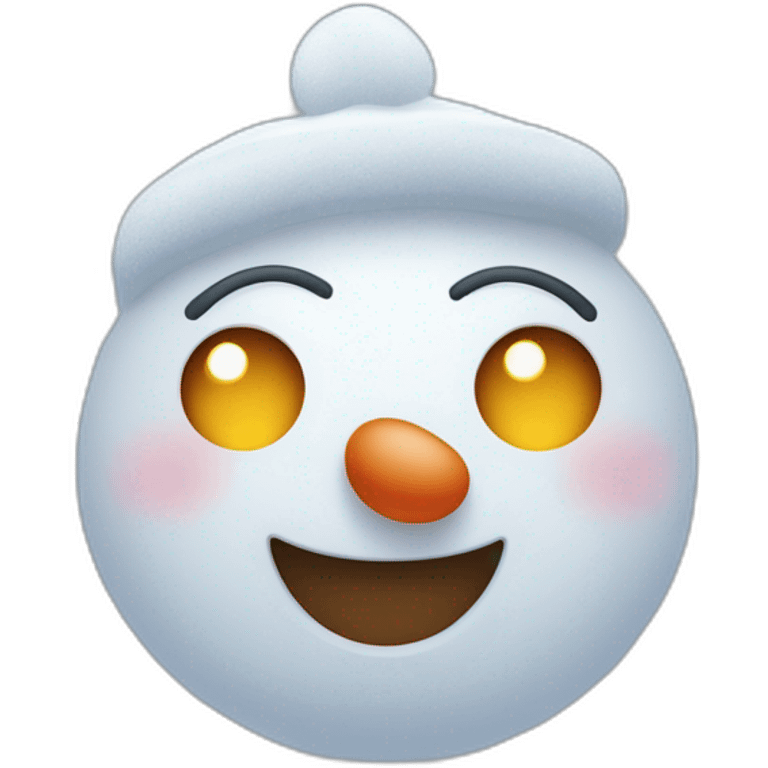 Bonhomme de neige avec un nez en poireaux et des artichauts pour les yeux emoji