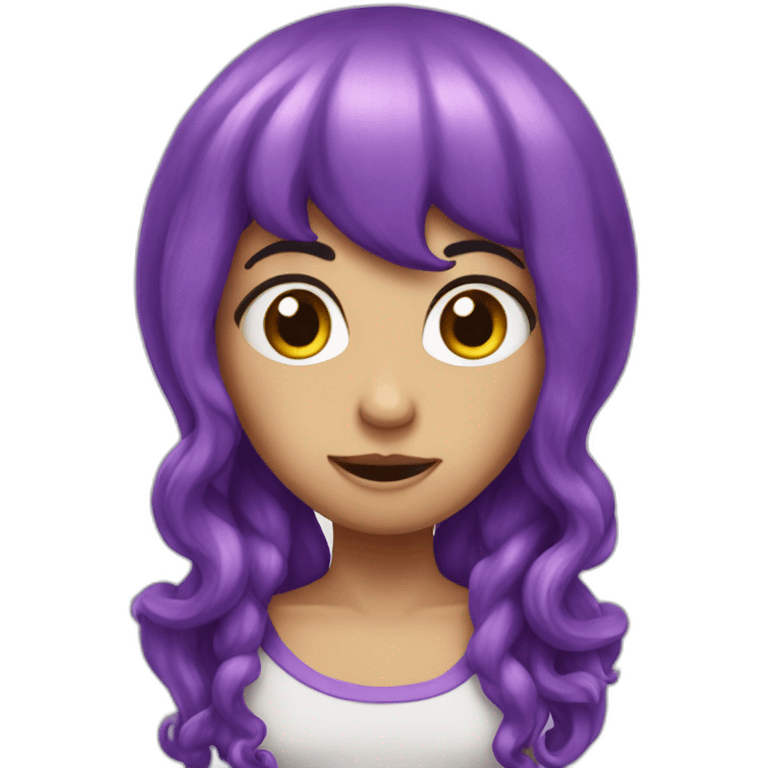 oktopus with long purple hair emoji