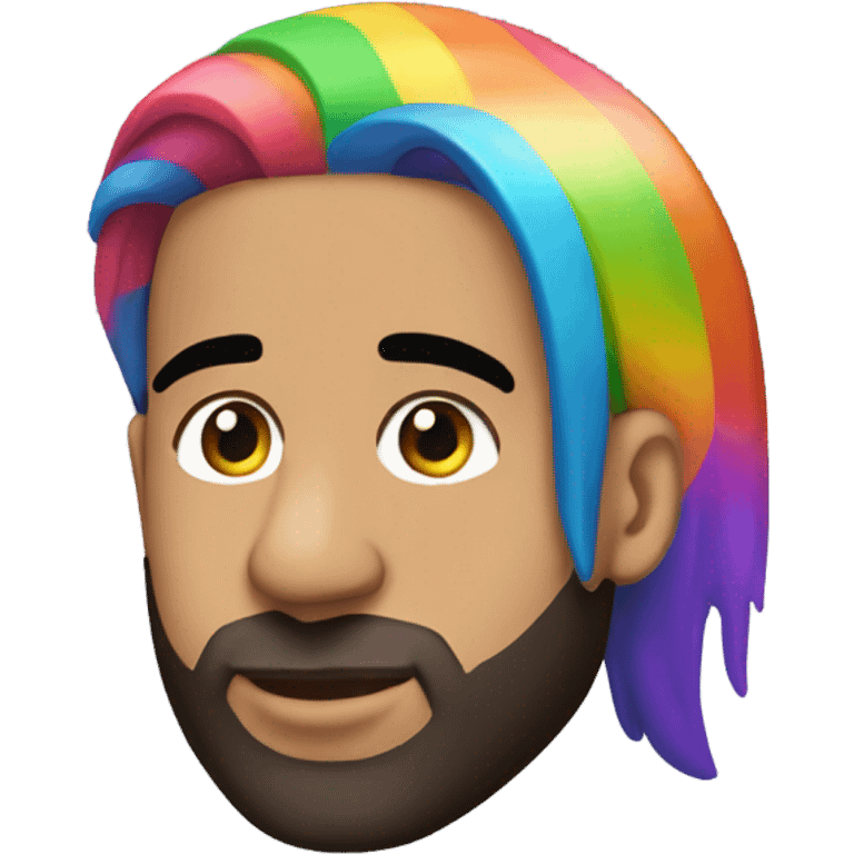 Generate emoji of Drake with rainbow hair emoji