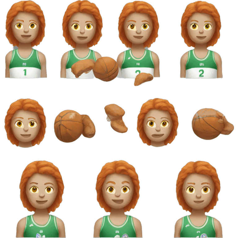 female ginger athlete emoji