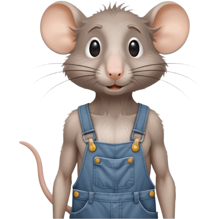 skinny grey-rat disheveled long-nose wearing-overalls no-shirt confused emoji