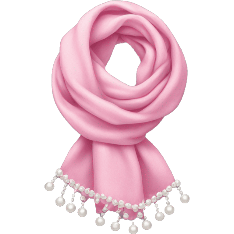 Pink scarf with white pearls emoji