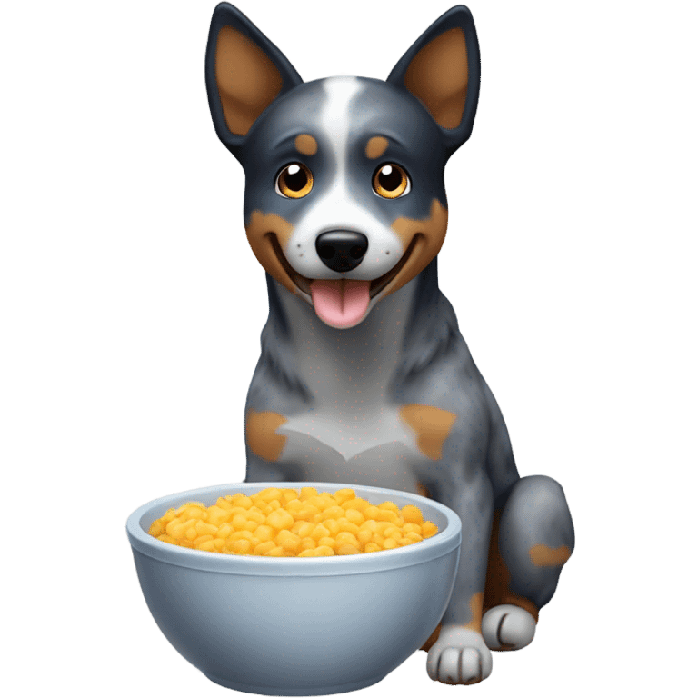 Blue healer eating emoji