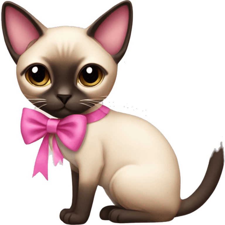 Siamese Cat with pink bow emoji