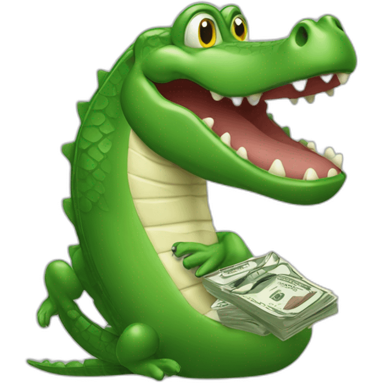 cash alligator money dollars emoji