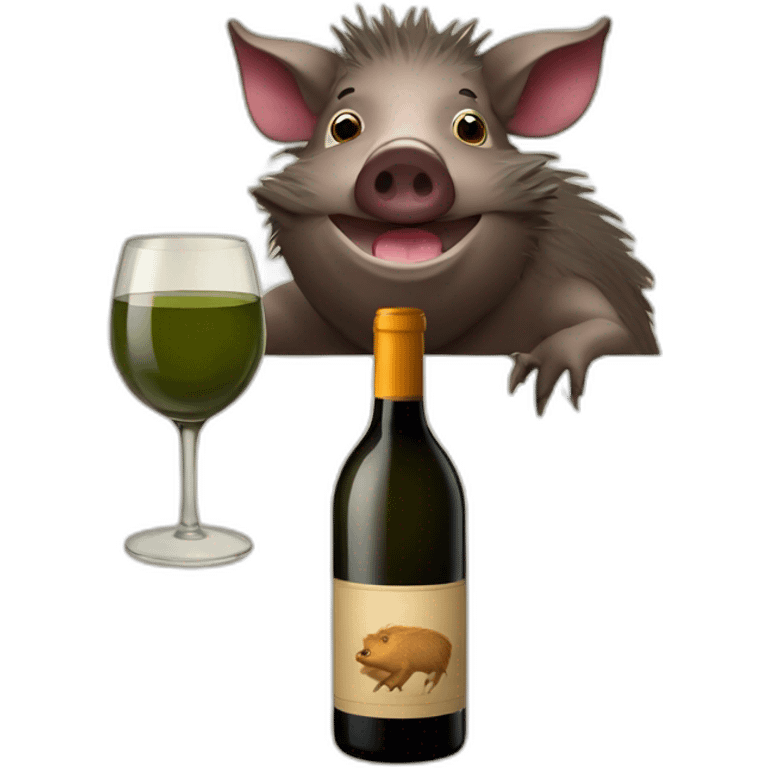 Wild boar with wine emoji